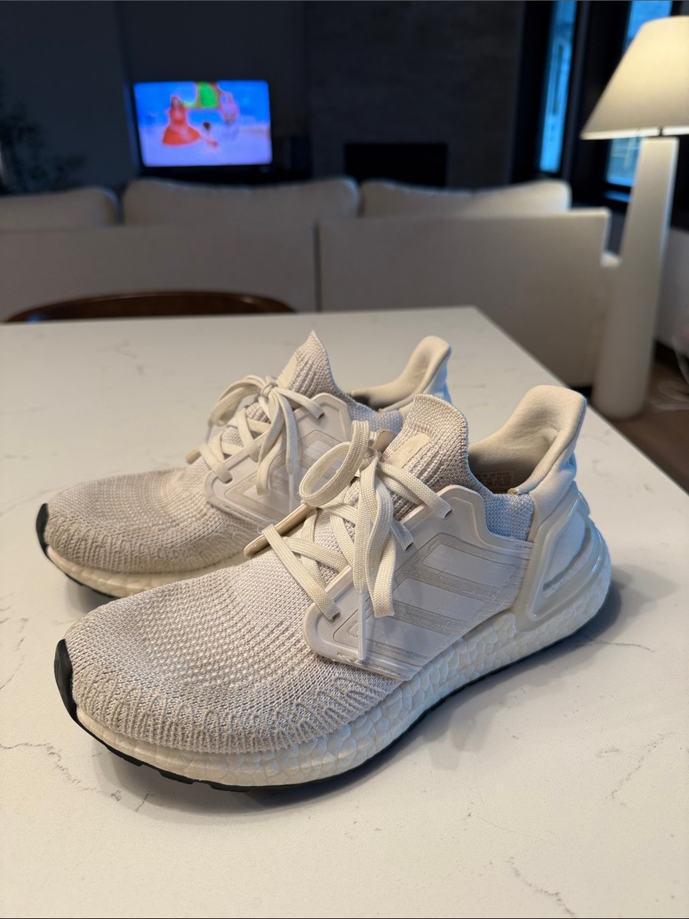 adidas Cream Knit Running Sneakers